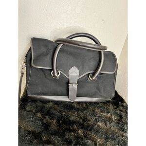Levenger leather canvas messenger bag duffel bag‎